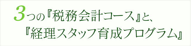 3つの『税務会計サービス』と『経理スタッフ育成プログラム』